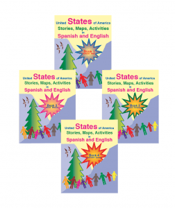 Fisher Hill’s United States of America Stories, Maps, Activities in Spanish and English series